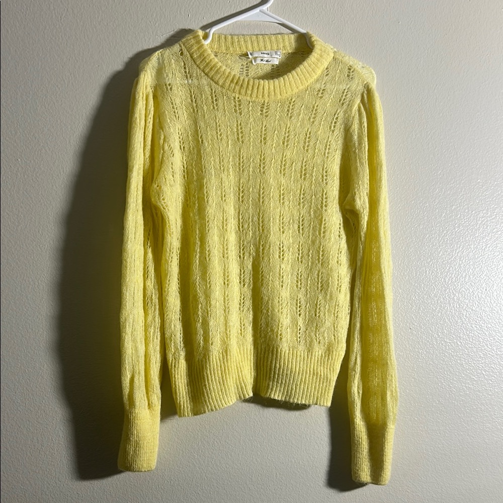 Mango Yellow Crew Neck Sweater